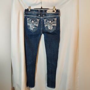 Rock Revival Edgy Women's Celinda Dark Blue Skinny Jeans - 27"